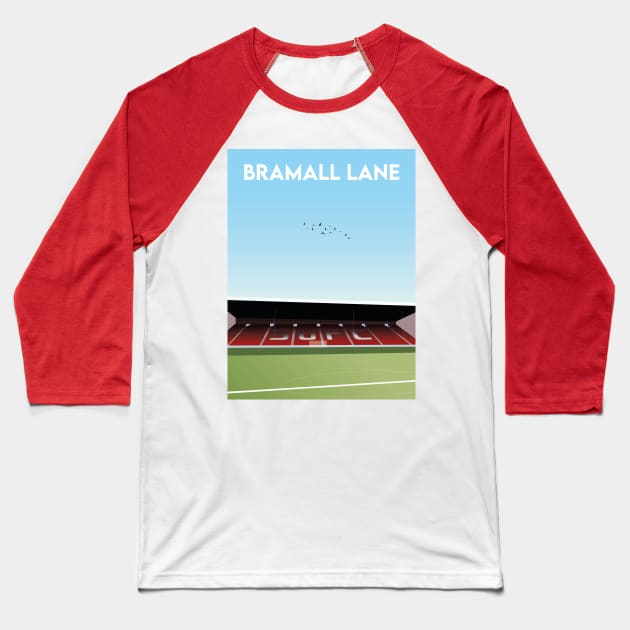 Bramall Lane  Design Baseball T-Shirt by TopFootballStadiums